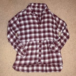 Burgundy and white American Eagle flannel